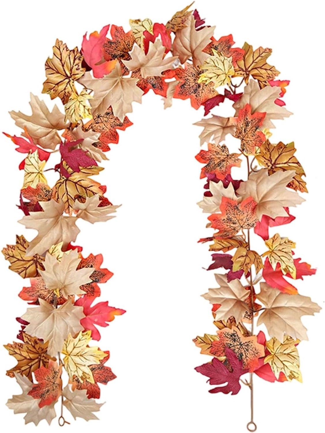 KZQ Kunstmatige herfstslinger met esdoornbladeren voor Halloween en Thanksgiving decoratie