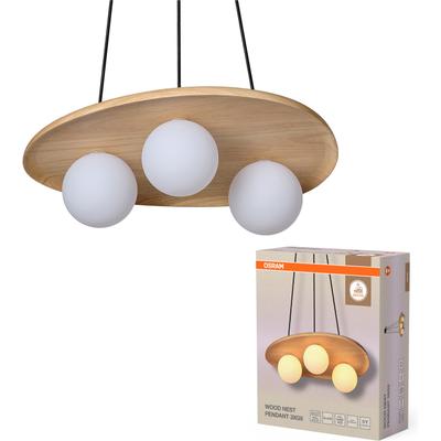 OSRAM Pendelleuchte "Decor Acacia-Wood Nest", braun, gummibaum, 1 Stk., Leuchten, braun, Fassung G9, Pendelleuchte
