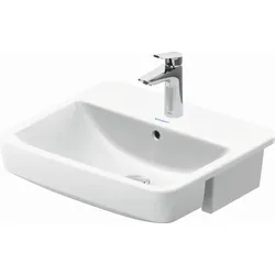 Duravit No. 1 Halb-Einbau-Waschtisch 03765500002 55x46cm, mit Hahnloch, Überlauf, Hahnlochbank, weiß