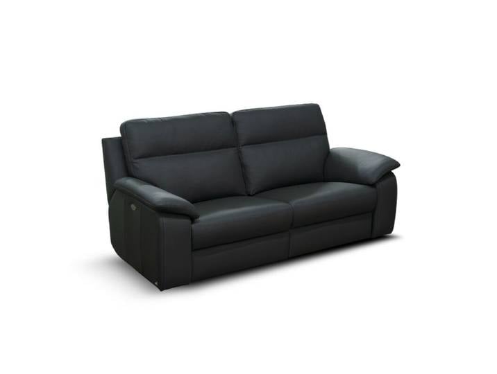 Nicoletti Home New York 3-Sitzer Sofa aus Leder automatische Fußteilverstellung Modern, Zeitlos