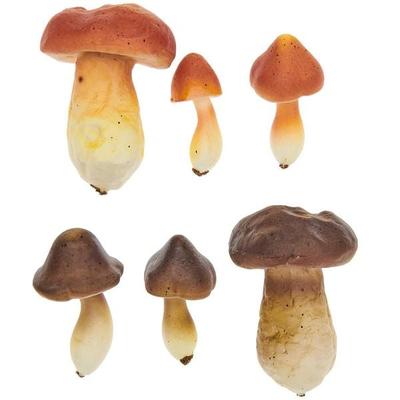 Deko-Pilze, Polystyrol, Braun/Karamell, 6 - 9 cm x 2,5 - 6 cm, 6 Stk