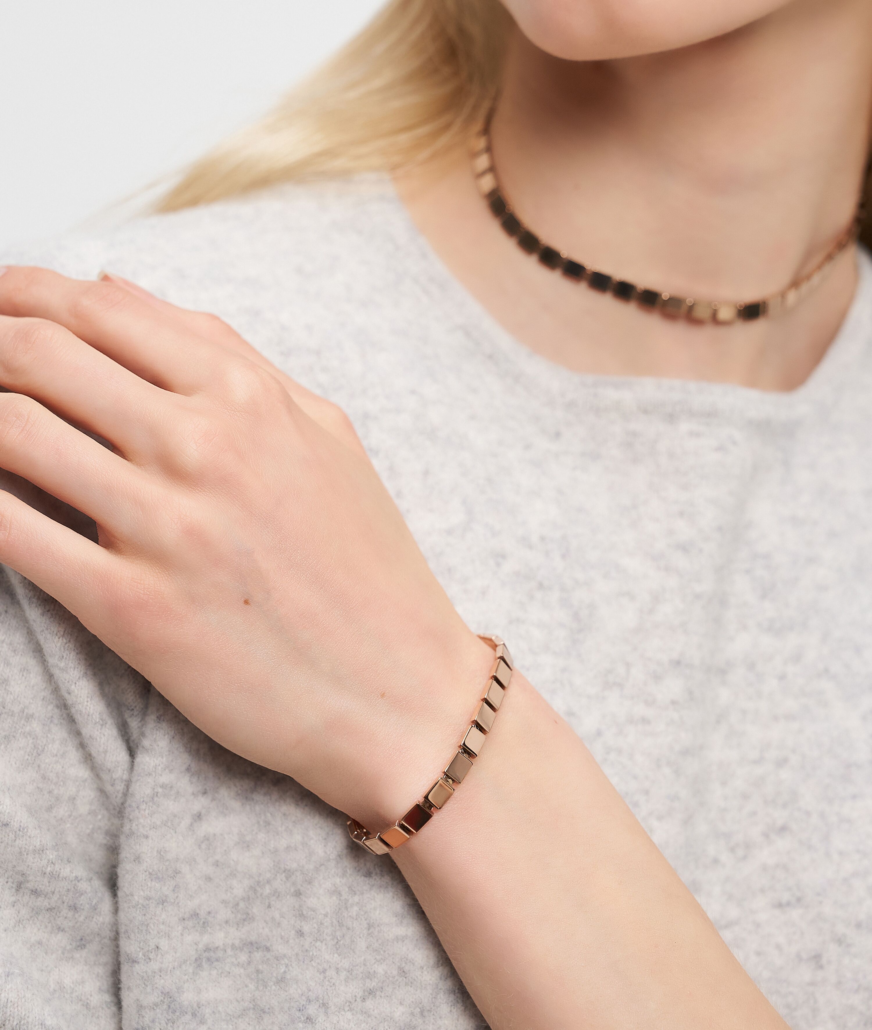 Edelstahlarmband LIEBESKIND BERLIN "Schmuck Geschenk Armkette Berlin Nights", rosa (roségoldfarben), Armbänder, Damen, 21cm, Edelstahl, Edelstahlarmband