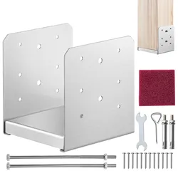 VEVOR Aufschraubhülse 149 x 143 x 160 mm U Pfostenträger aus Edelstahl mit Sprühbeschichtung Pfostenschuh mit einer 23 mm dicken Deckplatte Pfosten Ideal für Pergolen Verandageländern