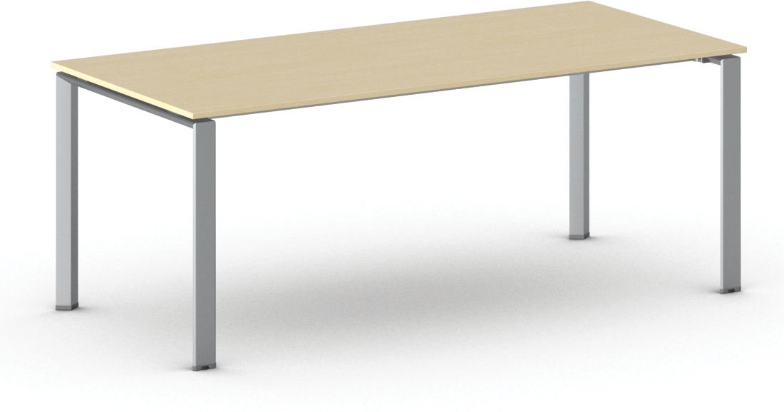 B2B Partner Konferenztisch PRIMO INFINITY 200x90 cm, graues Metallgestell, Birke