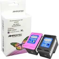 2 Ampertec Tinten ersetzt HP 305XL Doppelpack KCMY
