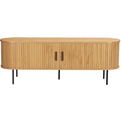 Möbilia Lowboard | 2 Schiebetüren | B 150 x T 40 x H 55 cm | natur – schwarz | 32020003 | Serie LOWBOARD
