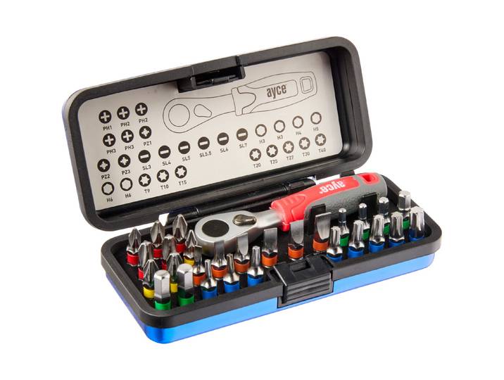 Ayce Rätschen- und Schraubenzieher-Bitset