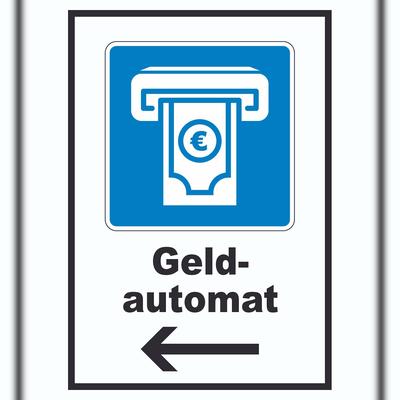 HB-Druck Geldautomat Pfeil links A2 (420x594mm)