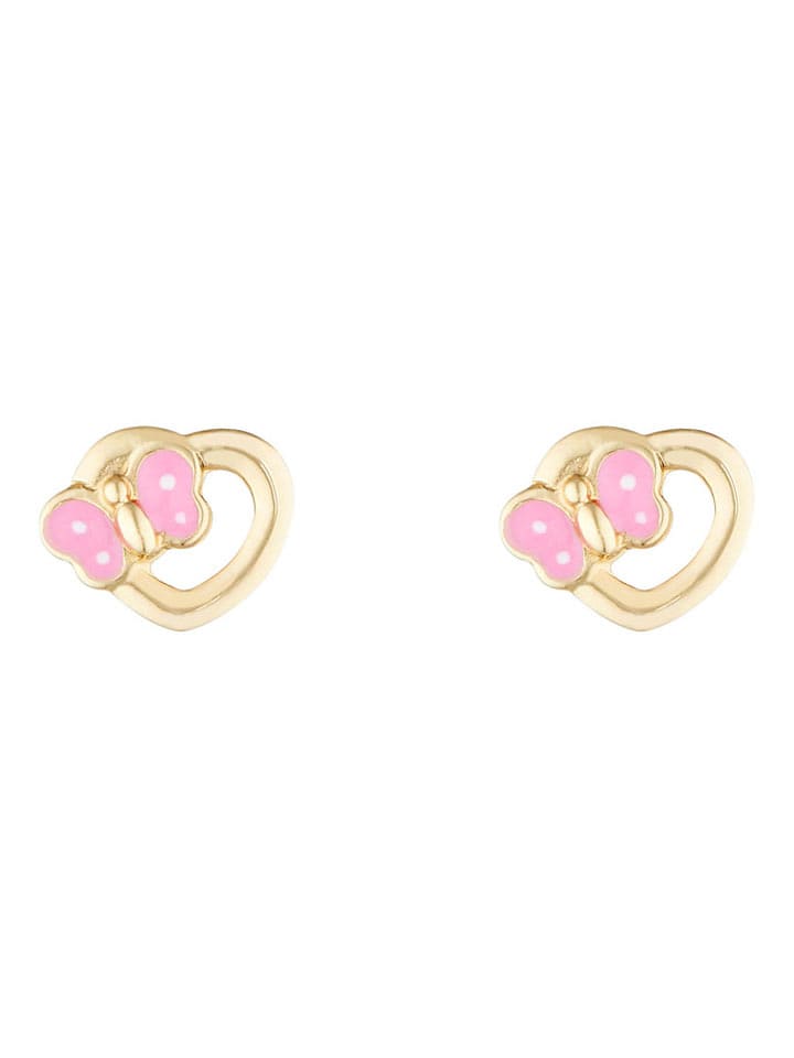 OR ÉCLAT Gold-Ohrstecker "Coeur rose" - onesize