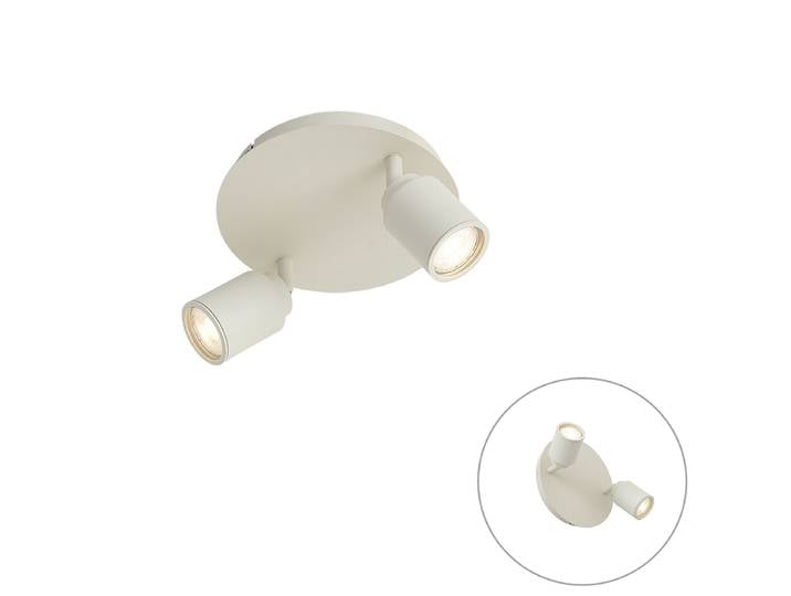 Spot de salle de bain moderne beige 2 lumières IP44 - Ducha