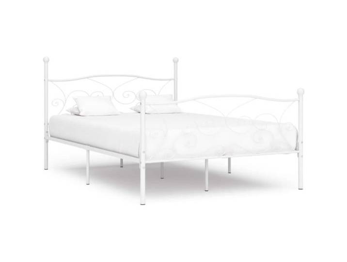 Lit Adulte Double en Métal Blanc - Cadre de Lit à Lattes 140x200cm - Haut de Gamme