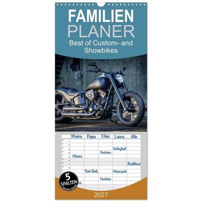Familienplaner 2027 - Best of Custom- and Showbikes mit 5 Spalten (Wandkalender, 21 x 45 cm) CALVENDO