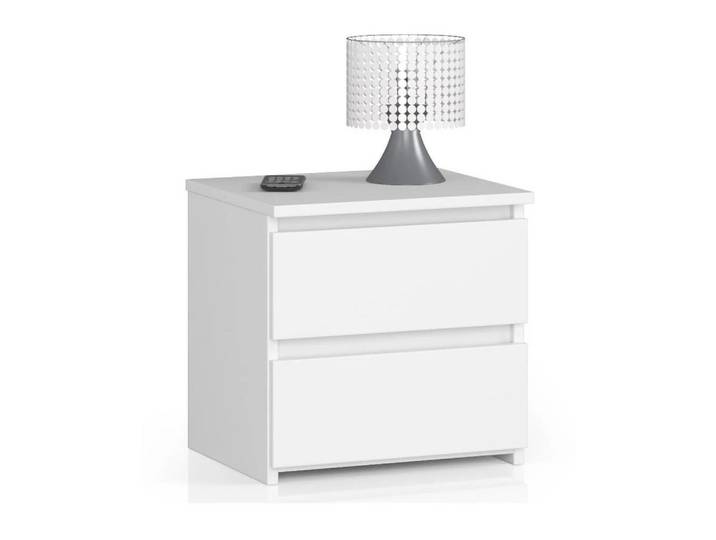Raumhirsch Furniture Nachttisch praktisch & stilvoll - Nachtschrank - Nachtkommode Beistelltisch, Maße: 40x40x35 cm, 2 Schubladen, Soft-Close