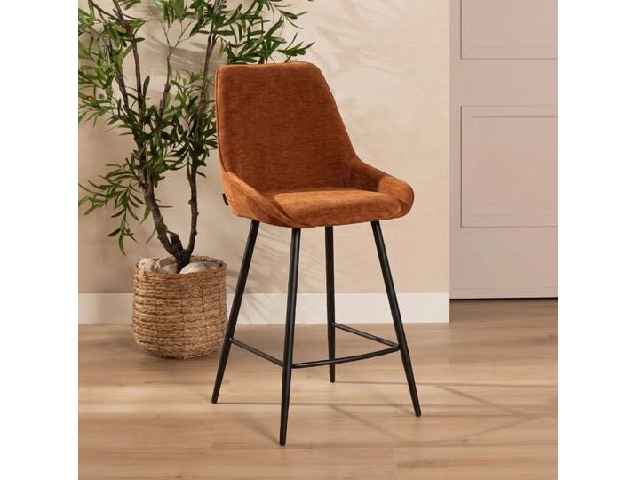 Bronx71 Barhocker Lynn Samt ocker 71 cm