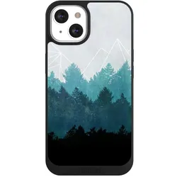 Nivocase Handyhülle für Apple iPhone 13 Hülle NIVOpure Case Schwarz Abstrakt Baum Wald (Apple iPhone 13), Smartphone Hülle, Schwarz
