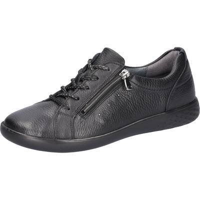 Schnürschuh WALDLÄUFER "H-CLOE", Damen, Gr. 6 (39), Leder Textil, schwarz, Nappaleder, unifarben, Schuhe Schnürschuh, Sneaker, Halbschuh, Bequemschuh in Komfortweite H (= sehr weit)