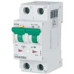 Eaton 111638 FI/LS Kombination, 6 A, 30 mA, LS-Charakteristik: C, 2p, FI-Charakteristik: A PKPM2-6/2/C/003-A