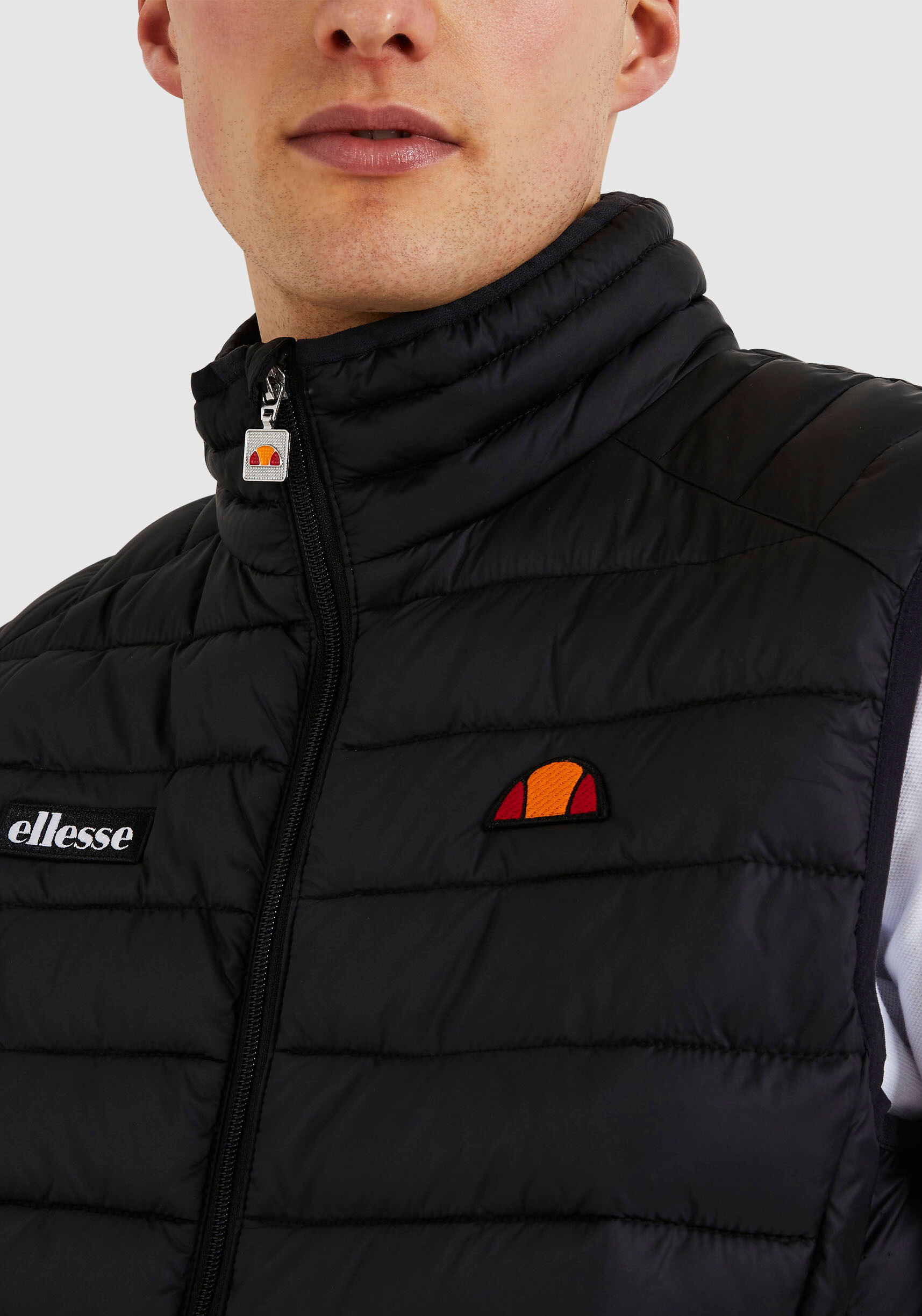 Steppweste ELLESSE "Bardy Gilet", Herren, Gr. XXL, schwarz, Obermaterial: 100% Polyester, Westen Steppweste, für Erwachsene, mit geradem Abschluss, aus Polyester schwarz XXL