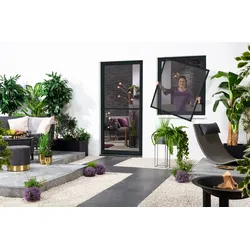 Hecht hecht Fensterbausatz "MASTER SLIM" 130x150cm, anthrazit mit Pollenschutzgewebe