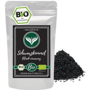 Azafran Kümmel Premium Qualität Schwarzkümmel ganze Samen, BIO, aus Ägypten, im wiederverschließbaren Beutel, 250 g