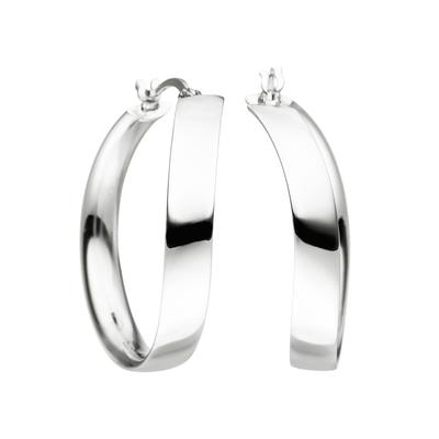 Paar Creolen JOBO "Ohrringe geschwungen", silber (silber 925), Ohrringe, Damen, 31,2mm, Silber 925 (Sterlingsilber), 925 Silber