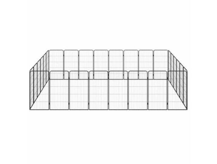 Laufgitter für Hunde, 28 Paneele, schwarz, 50 x 100 cm, Stahl Freistehendes Hundegehege, modular, 28 Stangen im Lieferumfang enthalten
