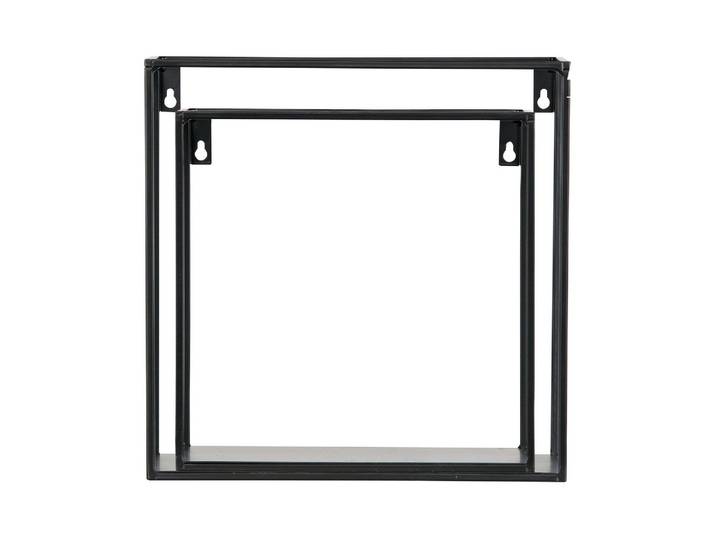 Lot de 2 étagères murales en métal noir, forme cube, kit de monta