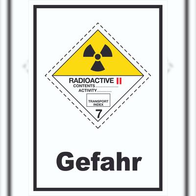 HB-Druck Schild radioaktive Stoffe Gefahr Radioactive II-GELB hochkant A0 (841x1189mm)