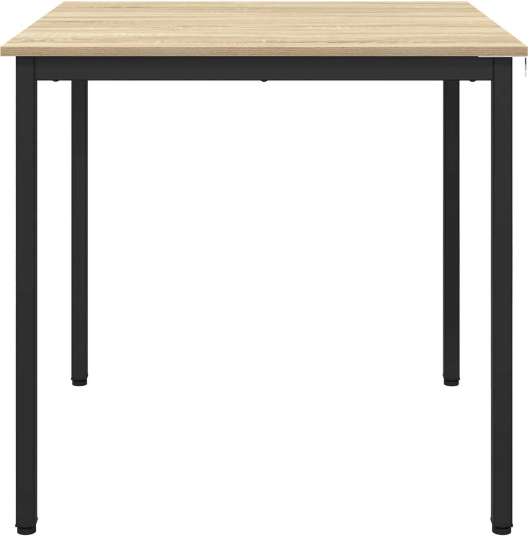 Metro Metal Base Dining Table Oak 75cmH x 80cmL x 80cmW