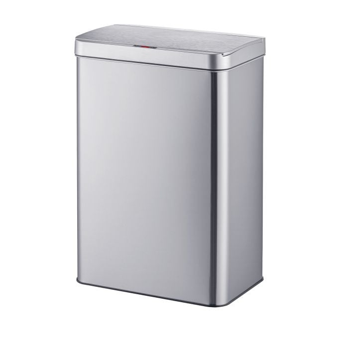Relaxdays Prullenbak met Sensor, Zilver, B/D/H: 53,5 x 42 x 27 cm