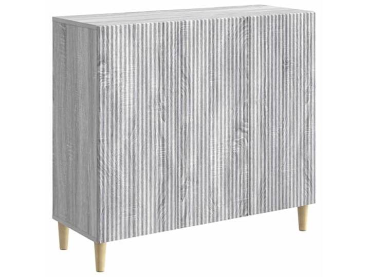 Coespram Sideboard Graues Sonoma 89x34,5x80 cm Holzwerkstoff Kommode Kompakter Beistellschrank mit 3 Türen und verstellbaren Einlegeböden für Wohnzimmer, Flur, Esszimmer und Schlafzimmer.