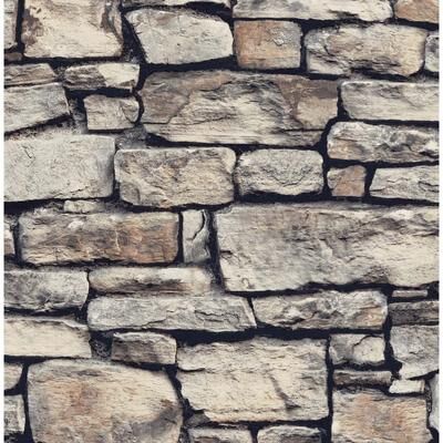 NextWall Arthouse Cornish Faux Stone Peel and Stick Wallpaper