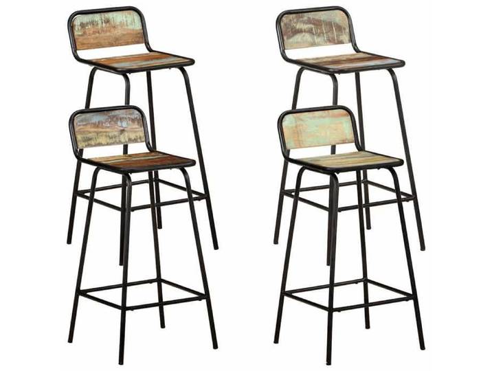 Tabourets cuisine - Chaises de bar - lot de 4 - bois de récupération solide @250