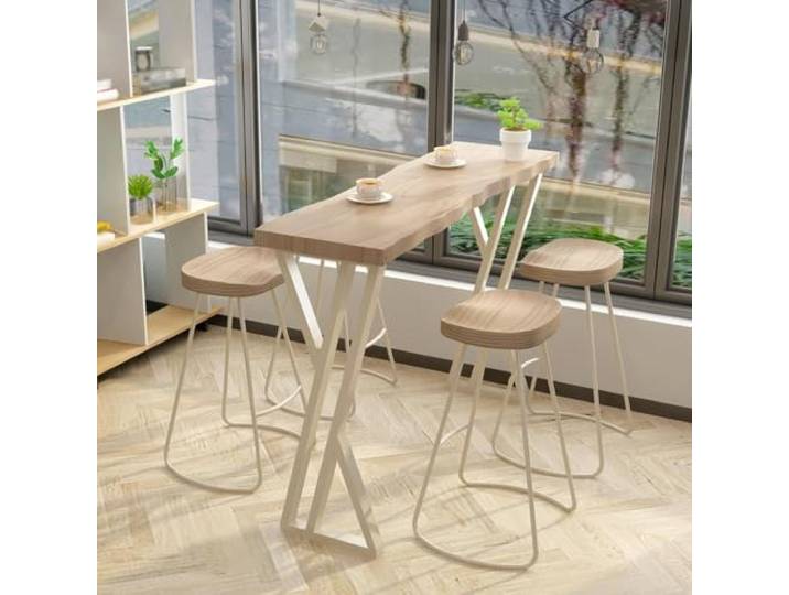 Bartisch‑Konsolentisch schmal Massivholz‑Metallgestell im Industriedesign Für Küche, Bar, Wohnzimmer und Kücheninsel, hohe Stehkonsole für Zusammenkünfte, ohne Hocker enthalten