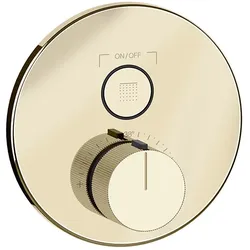 Gessi HI-FI Fertigmontageset Thermostat, mit Tasten-Bedienung on/off. 1-Weg, 38711710, Farbe: Messing PVD