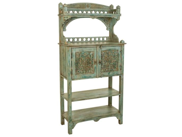 Buffet en bois fabrication artisanale bleu 75x35x150
