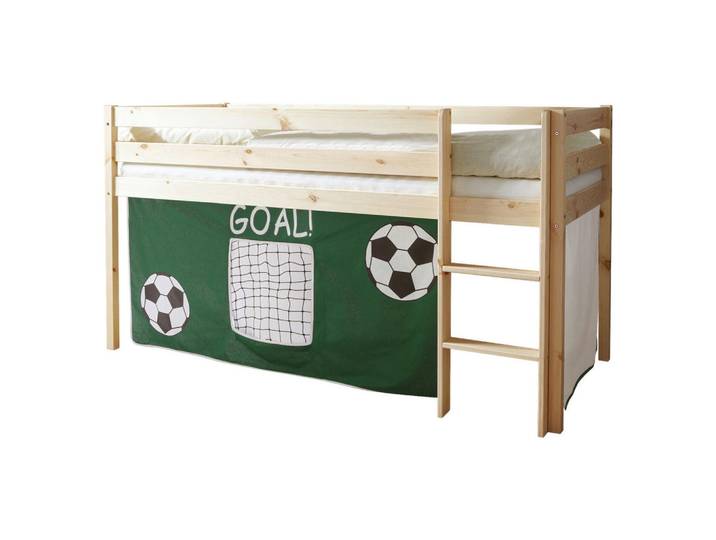 Livetastic Hochbett, Grün, Naturfarben, Holz, Kiefer, vollmassiv, 90x200 cm, nur für Rollroste geeignet, Baby- und Kindermöbel, Kinderzimmer & Jugendzimmer, Kinderbetten, Hochbetten