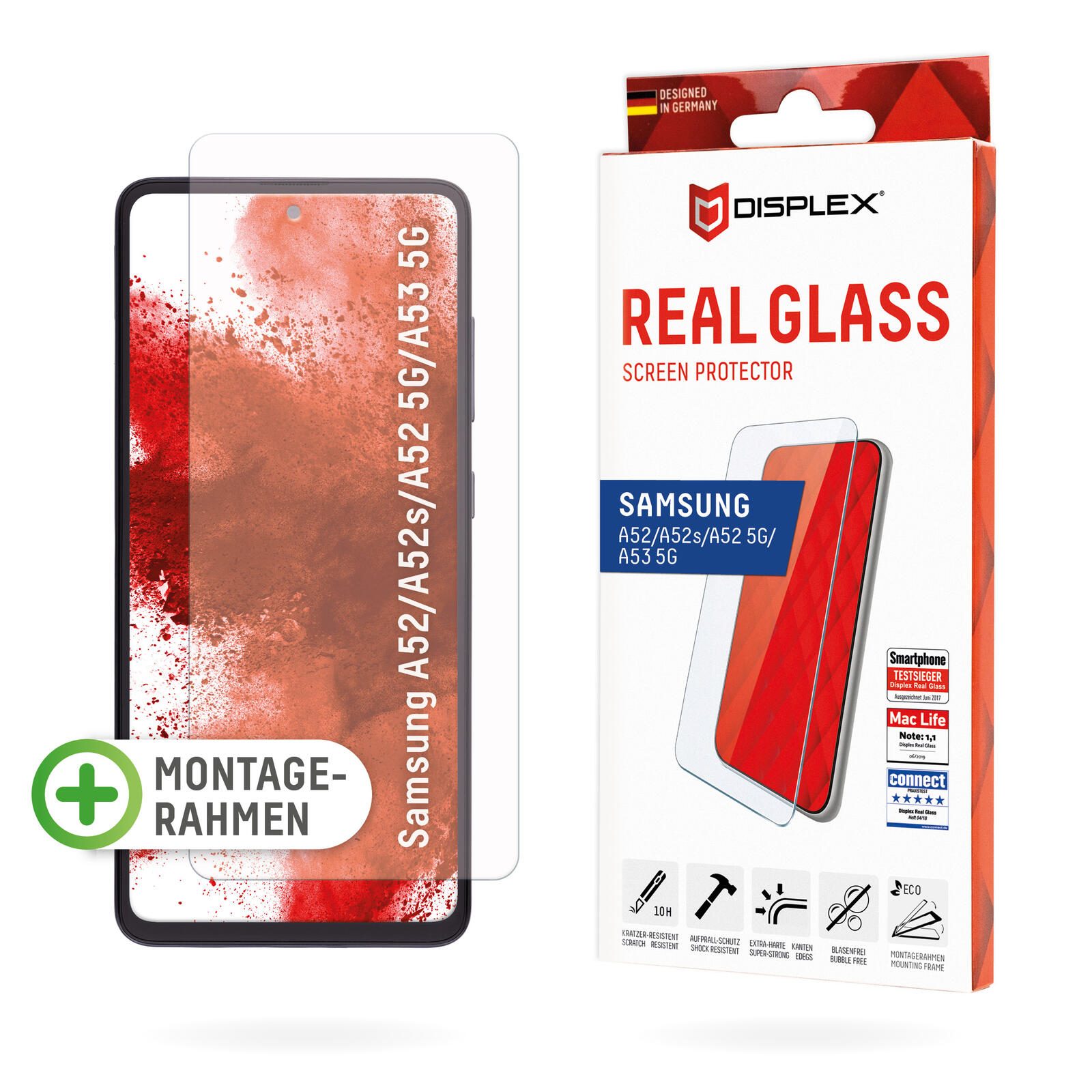 DISPLEX Panzerglas Displayschutz für Samsung Galaxy A52/ A52S/ A52 5G/ A53 5G 01389