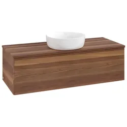 Villeroy und Boch Antao Waschtisch-Unterschrank L32012HM mit Beleuchtung, 120x36x50cm, Waschbeckenplattenfarbe warm walnut, warm walnut