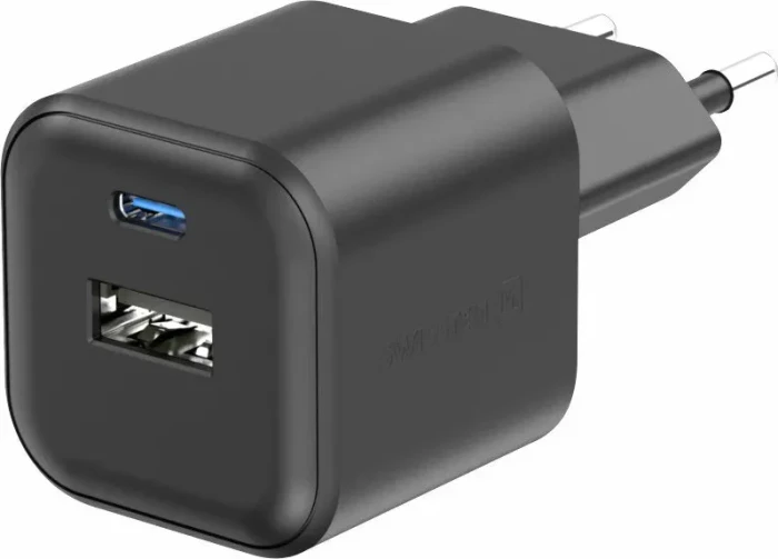 Swissten GaN Netzgerät 1x USB-C 35 W PD + 1x USB-A 27 W QC schwarz