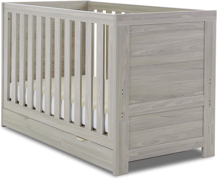 Obaby Nika Mini Cot Bed & Underdrawer Grey Wash