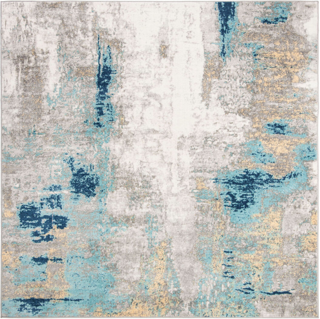 Trent Austin Design Zeke Abstract Grey/Blue Area Rug Blue Square 201 cm