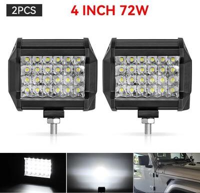 Uplifted Finds Heavy Duty LED Work Light Bar   12V 24V High Intensity Offroad Spotlights For Trucks, Tractors, Boats & SUVs 2x 72w Light