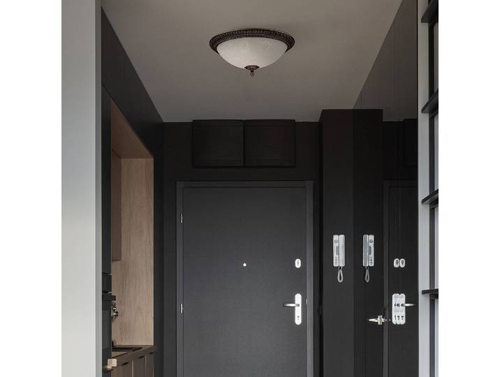 Plafonnier Pascal Ø 37cm Noir/Noir Métal mixte / Verre E27