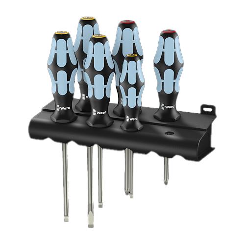 Wera 3334/6 Schraubendrehersatz, Edelstahl + Rack