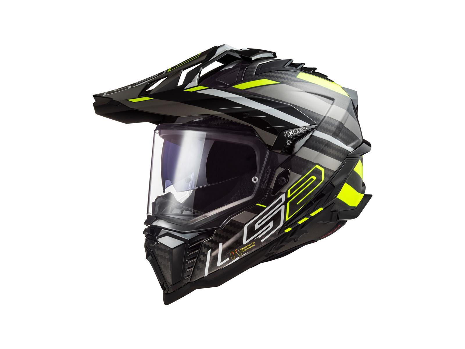 LS2 MX701 Explorer Carbon Edge Motocross Helm, schwarz/gelb, S (55/56)