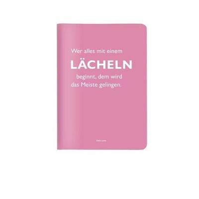 Heft A6 kariert, 'Wer alles mit einem Lächeln beginnt, dem wird das Meiste gelingen.' (Dalai Lama)