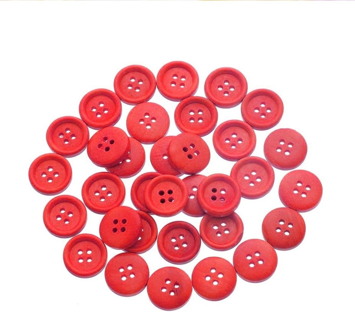 50 stuks handgemaakte houten knopen in multicolor