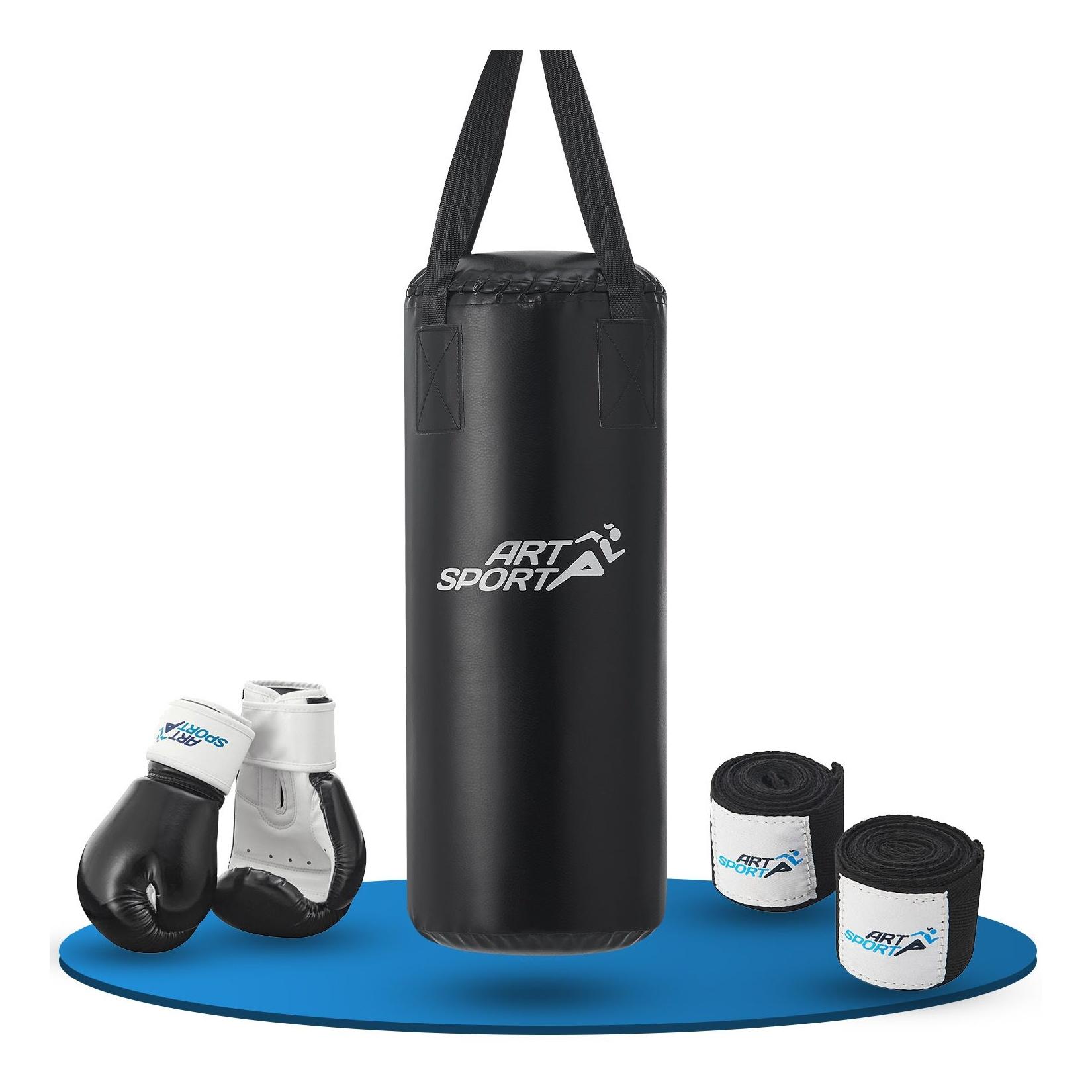 ArtSport Boxsack Set gefüllt – Kinder Boxset 10 kg mit Boxhandschuhen, Bandagen, Deckenhalterung