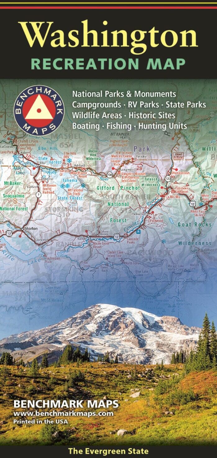 Carte des loisirs de Washington   Benchmark Maps